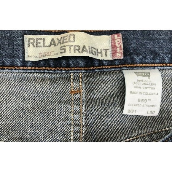 Men's Levi's 559 Relaxed Straight Jeans Size 31x30 - Picture 3 of 8